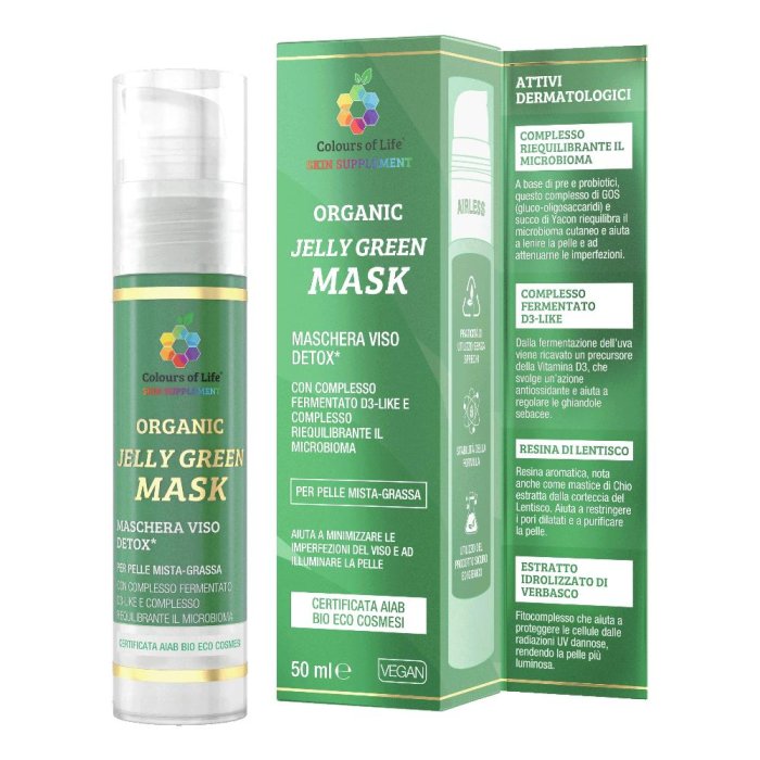 Jelly Green Organic Mask 50 ml - maschera viso bio in gel idratante