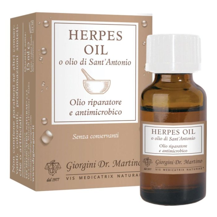 Herpes Oil 15 ml SVS – Olio Naturale per Trattamento Herpes Labbiale e Genitale, Azione Lenitiva e Protettiva