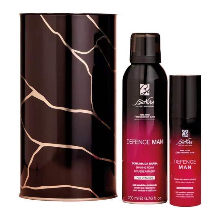 Bionike Defence Man – Kit Schiuma da Barba + Crema-Gel Rivitalizzante | 200 ml + 50 ml