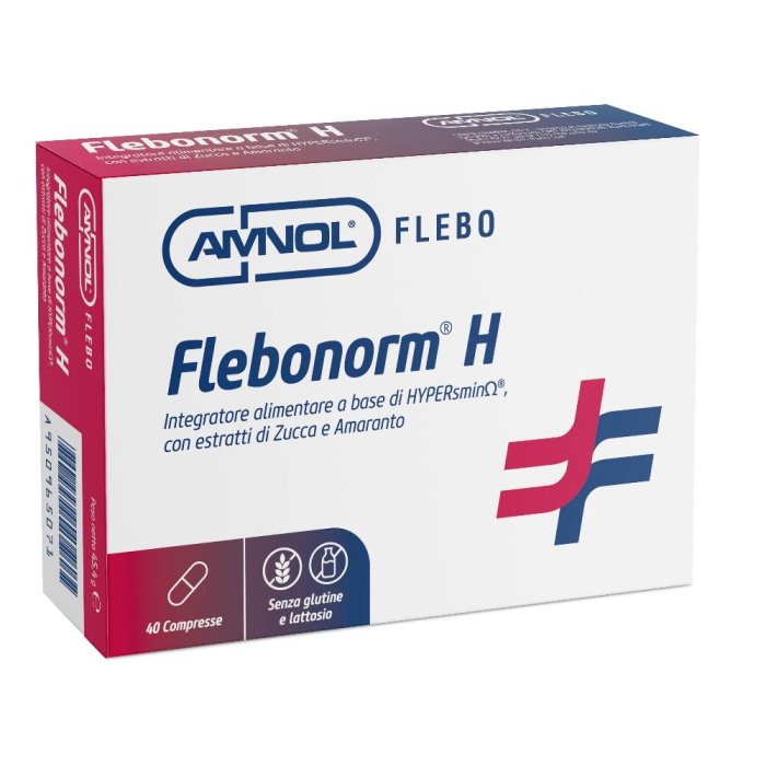 Flebonorm H 40 compresse - integratore con diosmina, esperidina e fitocomplessi per drenaggio e microcircolo