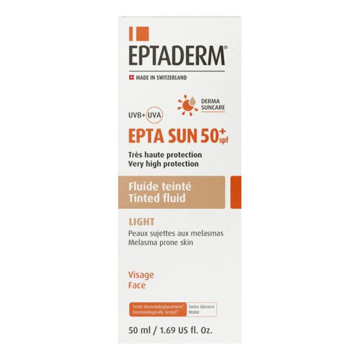 Epta Sun SPF50+ Color CH 50 ml - crema solare colorata alta protezione