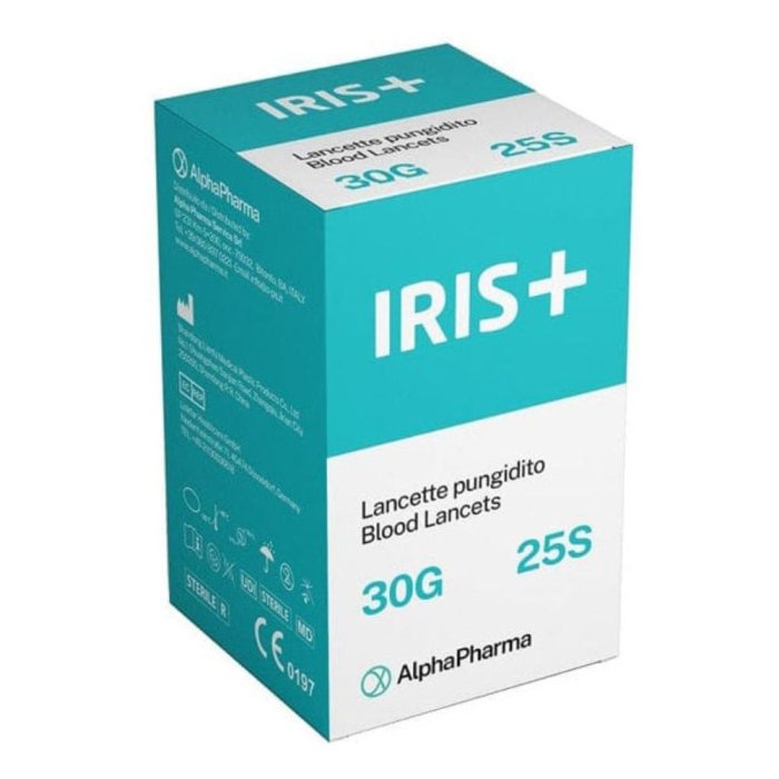 Iris+ lancette pungidito 25 pezzi - lancette sterili per glucometro