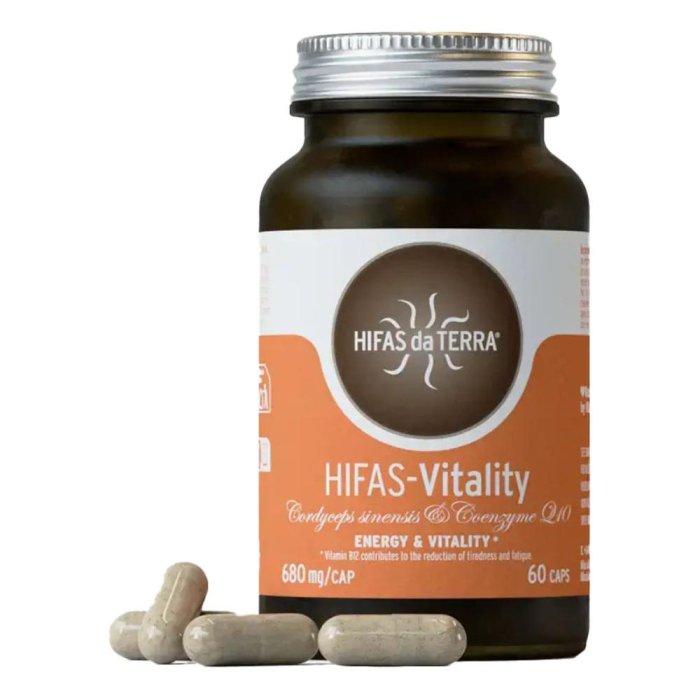 Hifas Vitality Integratore Alimentare Naturale a Base di Funghi Medicinali per Energia e Benessere Fisico, 60 Capsule
