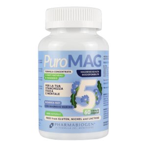 Puromag5 Integratore di Magnesio per Stanchezza e Crampi Muscolari 60 cps