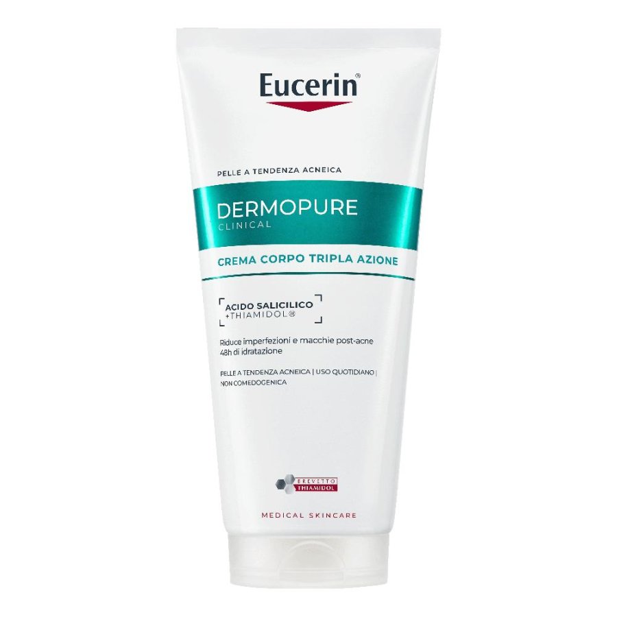 Eucerin Dermopure Clinical - Crema Corpo Tripla Azione per Pelle Grassa a Tendenza Acneica Sensibile 200 ml Eucerin Dermopure Clinical - Crema Corpo Tripla Azione per Pelle Grassa a Tendenza Acneica Sensibile 200 ml