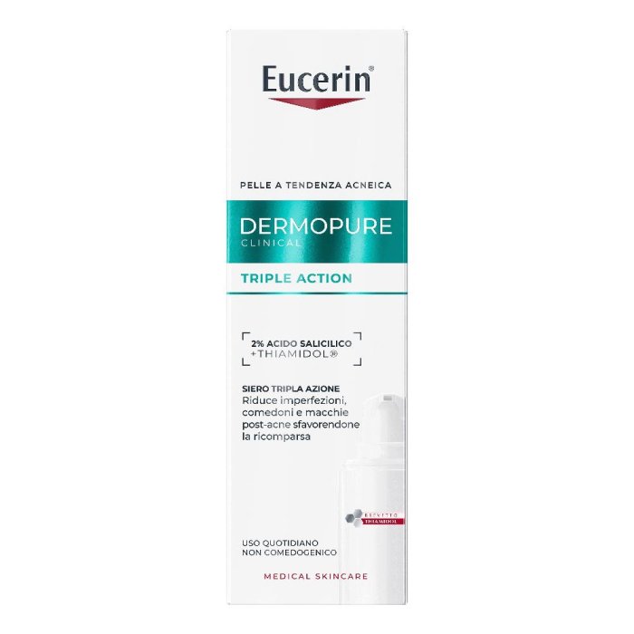 Eucerin Dermopure Clinical - Siero Tripla Azione per Pelle Grassa a Tendenza Acneica Sensibile, 40ml