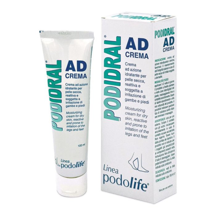 Podidral AD Crema 100 ml Trattamento Piedi Secchi e Screpolati Idratante Lenitiva Uso Quotidiano