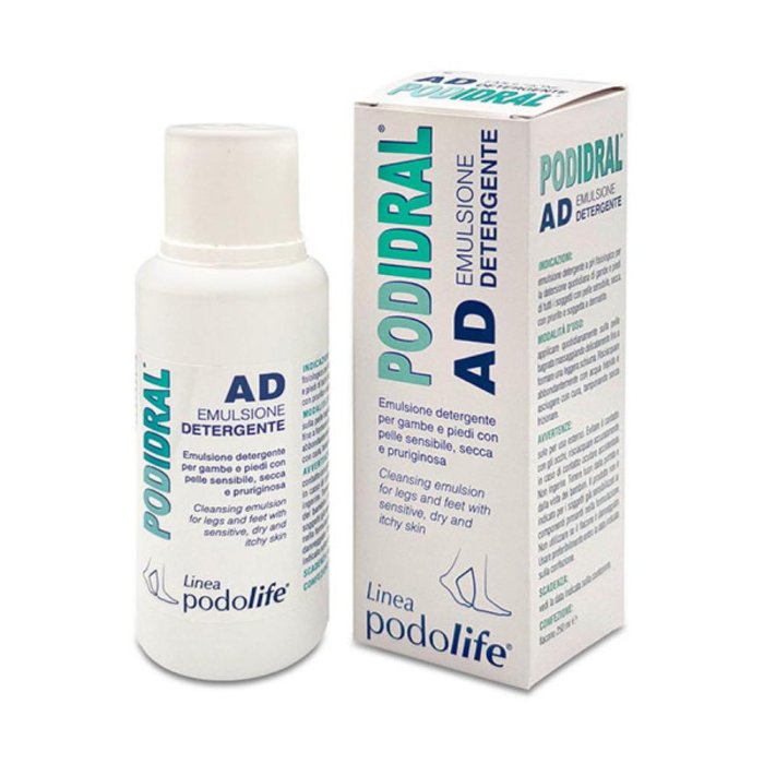 Podidral AD emulsione detergente 250 ml - detergente piedi per pelle secca, screpolata e ispessita