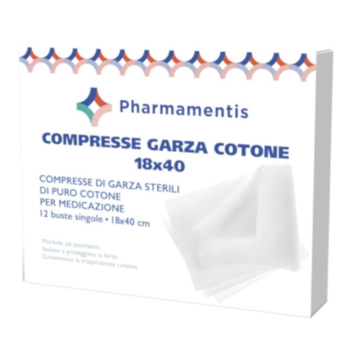 Pharmamentis garza cotone 18x40 - garze in cotone per fasciature