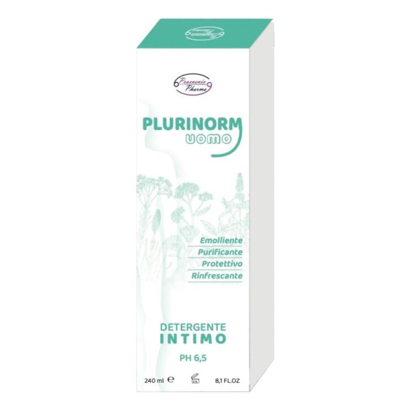 Plurinorm Uomo Detergente Intimo Delicato per Igiene Intima Maschile 240 ml