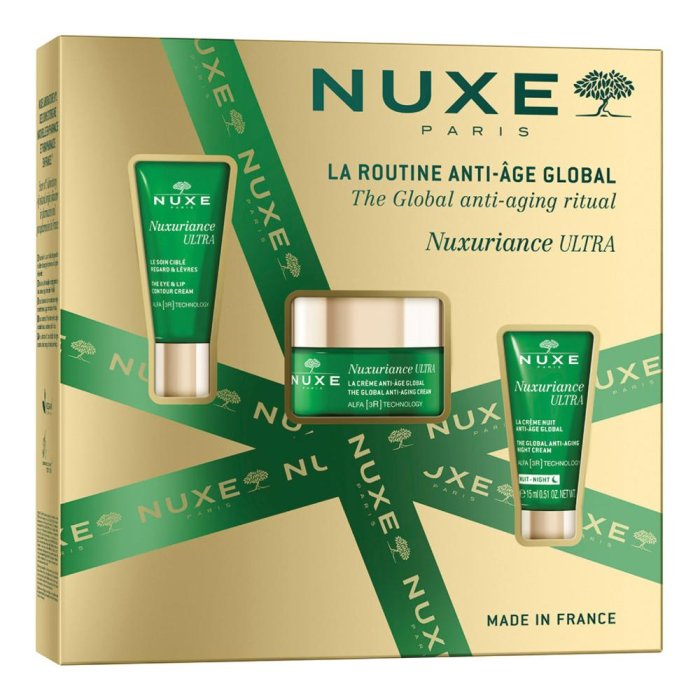 Nuxe Nuxuriance Ultra - Cofanetto Routine Anti Età Crema Anti Et?? Globale 50 ml + Contorno Occhi e labba 15ml + Crema notte Anti Età Globale 15ml