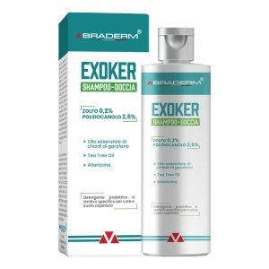 Exoker shampoo doccia 150 ml - detergente corpo e capelli delicato