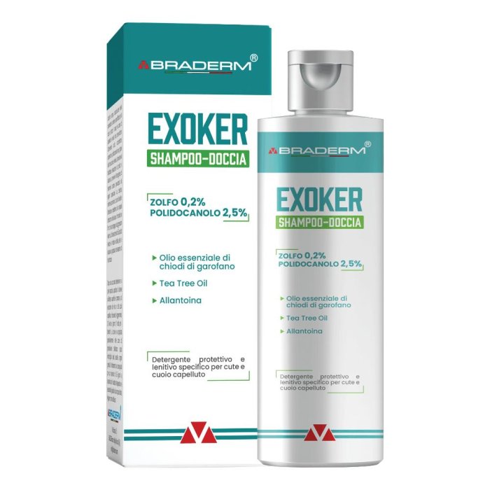 Exoker shampoo doccia 150 ml - detergente corpo e capelli delicato