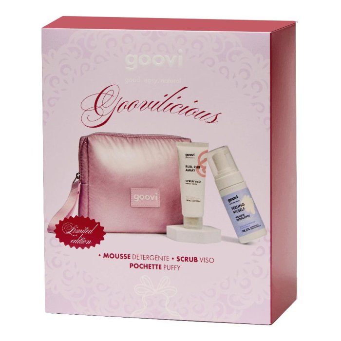 Goovi Box Natale 25 Detersione Viso e Corpo – Cofanetto Regalo Natale Goovi con Prodotti Detergenti Delicati per Pelle Morbida e Idratata