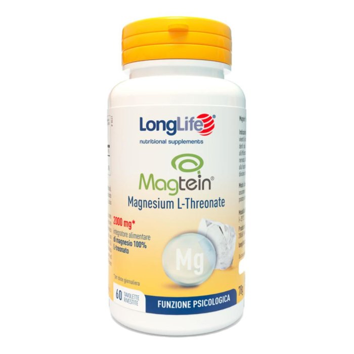 LongLife Magtein Magnesio L-Treonato 60 Compresse | Integratore di Magnesium per Memoria, Concentrazione e Benessere Mentale