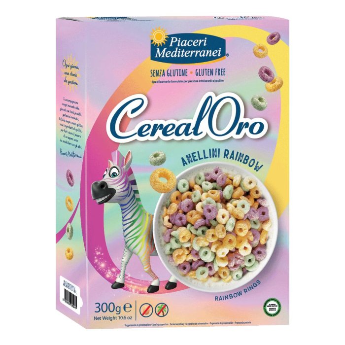 Piaceri Mediterranei Cerealoro Rainbow senza glutine - biscotti cereali assortiti per colazione