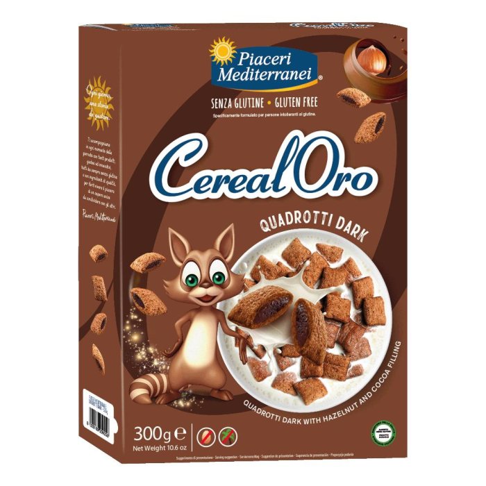 Piaceri Mediterranei Cerealoro Dark senza glutine - biscotti ai cereali e cioccolato fondente