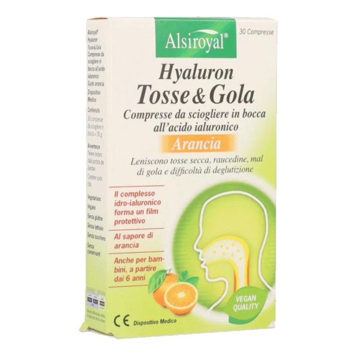 Hyaluron Tosse e Gola 30 Compresse – Integratore per Benessere della Gola e Sollievo dalla Tosse