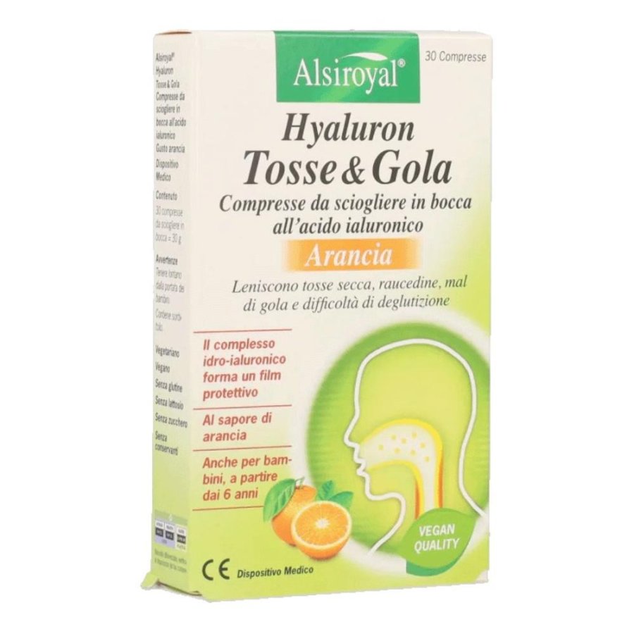 Hyaluron Tosse e Gola 30 Compresse – Integratore per Benessere della Gola e Sollievo dalla Tosse