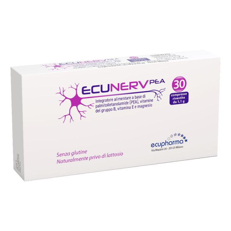 Ecunerv PEA 30 compresse - integratore con PEA e vitamine per il sistema nervoso