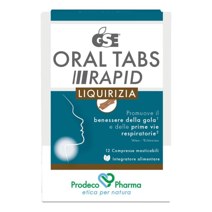 GSE Oral Tabs Rapid Liquido 12 compresse - integratore con estratti di semi di pompelmo per cavo orale