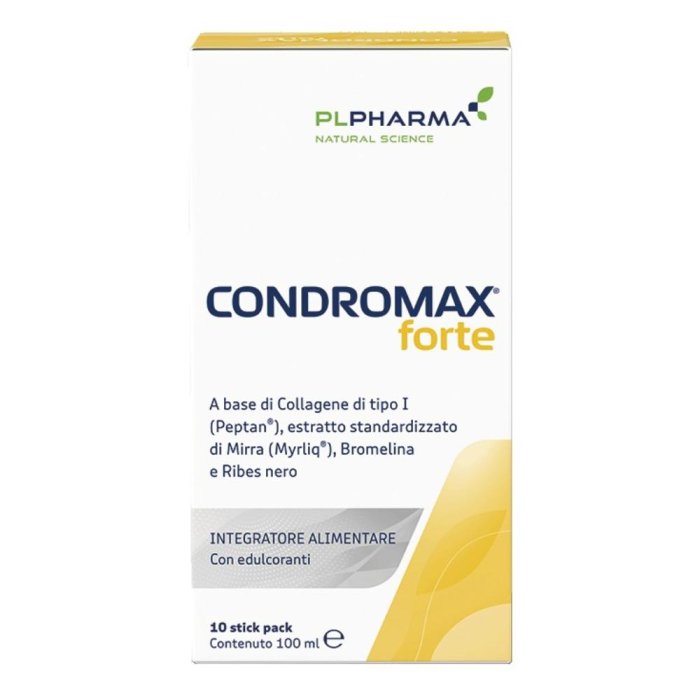 Condromax Forte 10 bustine - integratore con collagene, glucosamina e vitamina C per articolazioni