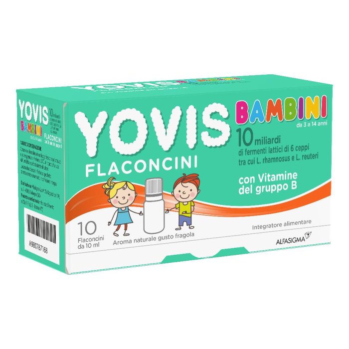 Yovis Bambini Integratore di Fermenti Lattici Gusto Fragola 10 flaconcini da 10 ml