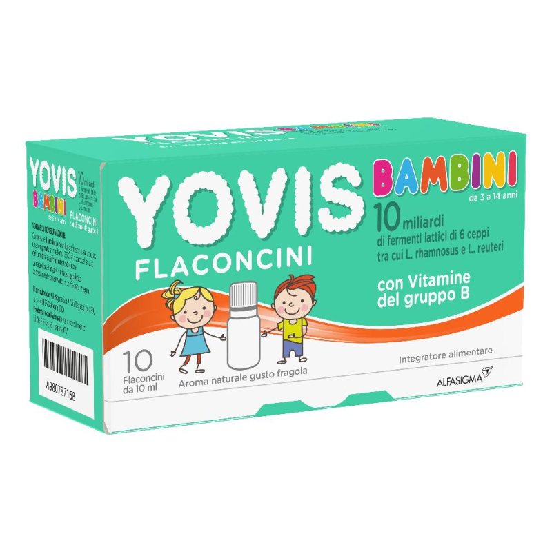 Yovis Bambini Integratore di Fermenti Lattici Gusto Fragola 10 flaconcini da 10 ml