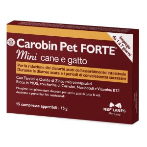 Carobin Pet Forte Mini 15 Compresse per Cani e Gatti – Integratore per Benessere Intestinale