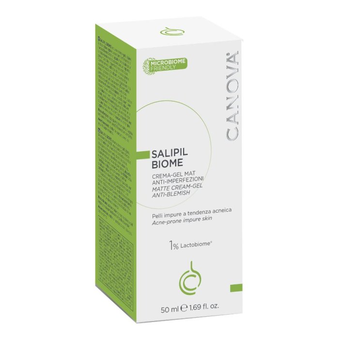 Canova Salipil Biome Crema Viso 50 millilitri Trattamento Purificante e Seboregolatore per Pelle Grassa e Impura