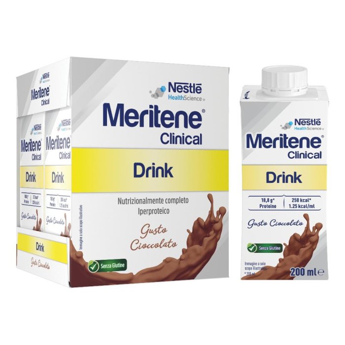 MERITENE Clinical Chocolate – Alimento a Fini Medici Speciali Iperproteico 4 X 200ML