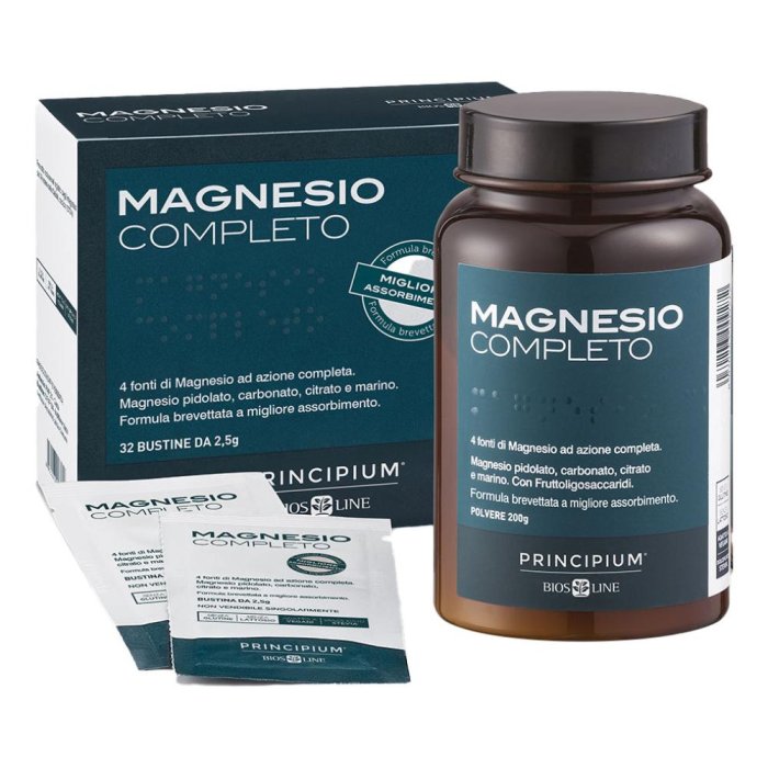 Principium Magnesio 50 Plus Integratore Alimentare 32 Buste per Stanchezza Muscolare e Sistema Nervoso