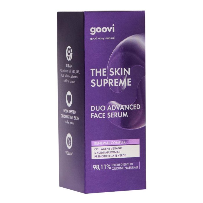 Goovi Skin Super Duo Advanced Serum Viso Anti Età Illuminante Idratante per Tutti i Tipi di Pelle 30 ml