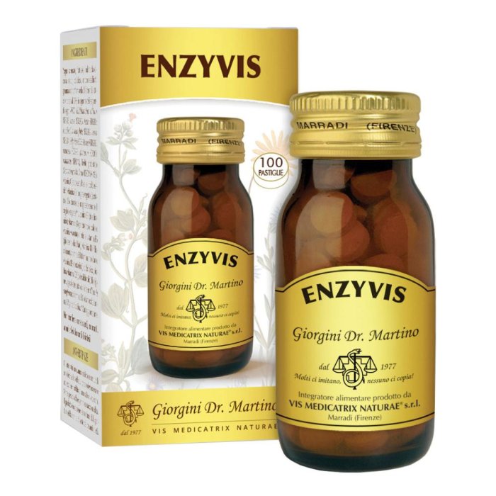 Enzyvis Integratore Enzimatico 500 mg 100 Pastiglie per la Digestione – Supporto Enzimatico per Stomaco e Intestino