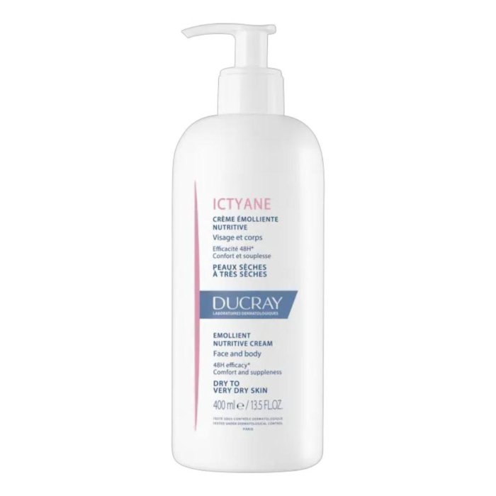 Ducray Ictyane Crema Emolliente Corpo 400 ml per Pelle Secca e Molto Secca