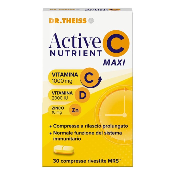 Theiss AN C Maxi Integratore Alimentare di Vitamina C ad Alto Dosaggio 30 Compresse