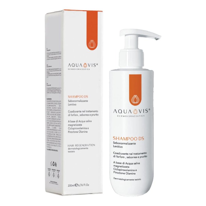 Aquavis DS shampoo 200 ml - shampoo coadiuvante per cute seborroica desquamata con prurito