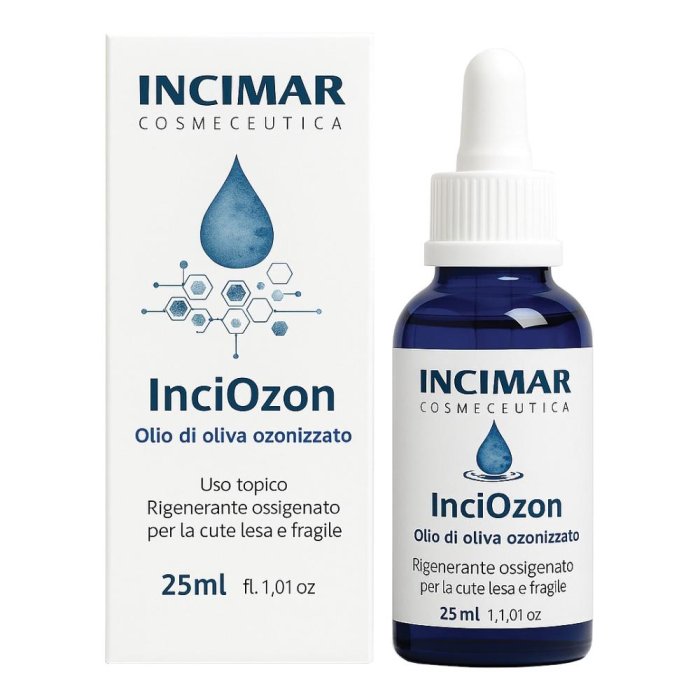 Inciozon Olio di Oliva Ozonizzato Puro per Pelle Viso e Corpo Trattamento Naturale