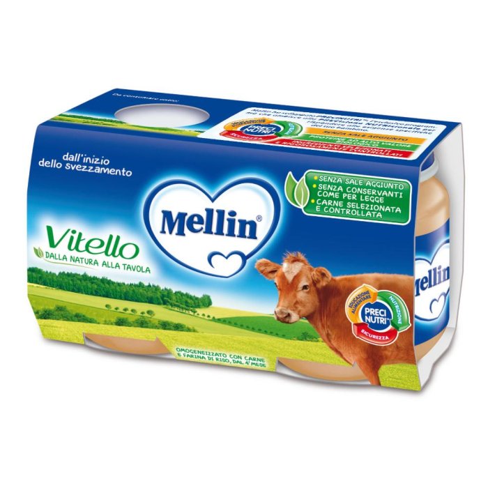 Mellin Omogeneizzato Di Vitello Dal 4 Al 36 Mese 2 x 120 g
