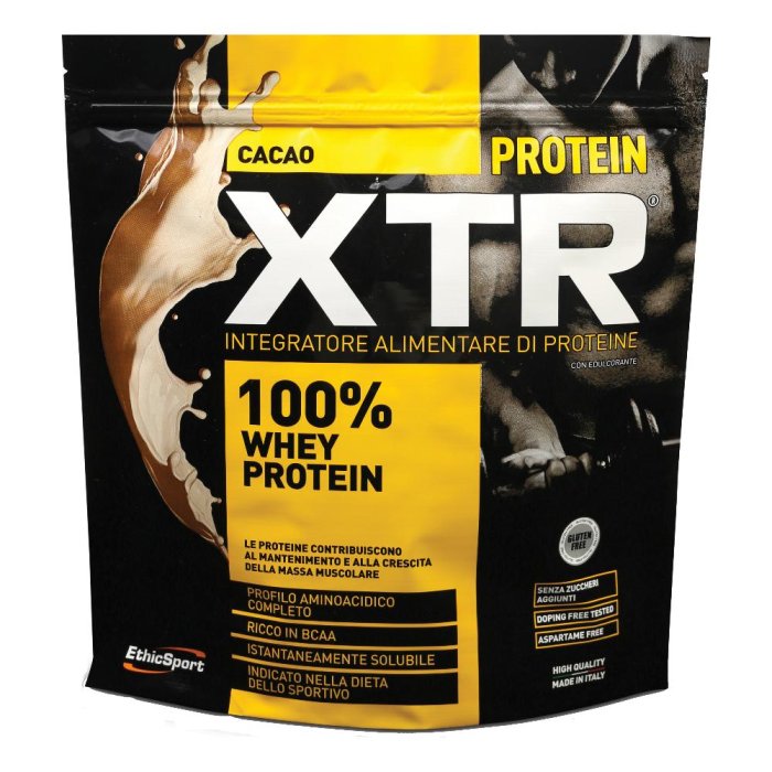 Protein XTR Cacao 500 g Integratore Proteico in Polvere al Gusto Cacao ad Alto Contenuto di Proteine per Sportivi e Fitness