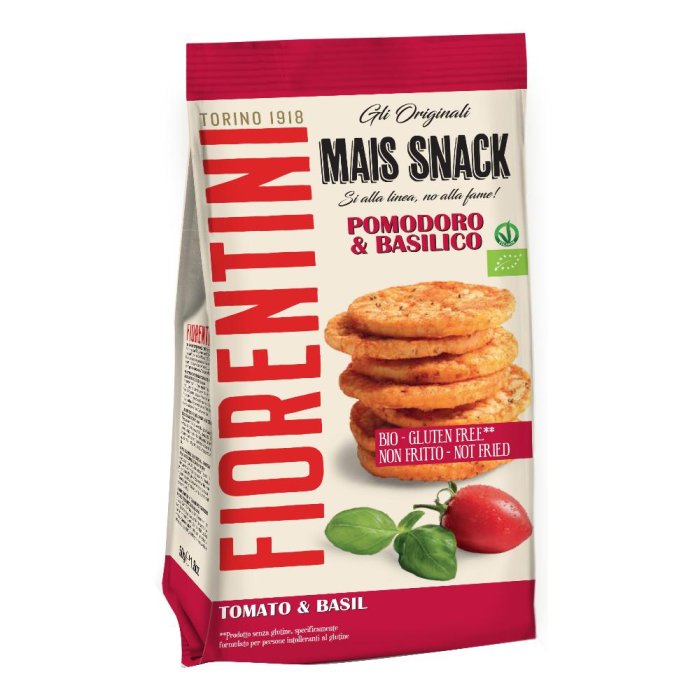 Fiorentini Bio Mini Mais snack pomodoro e basilico 50 g senza glutine non fritto