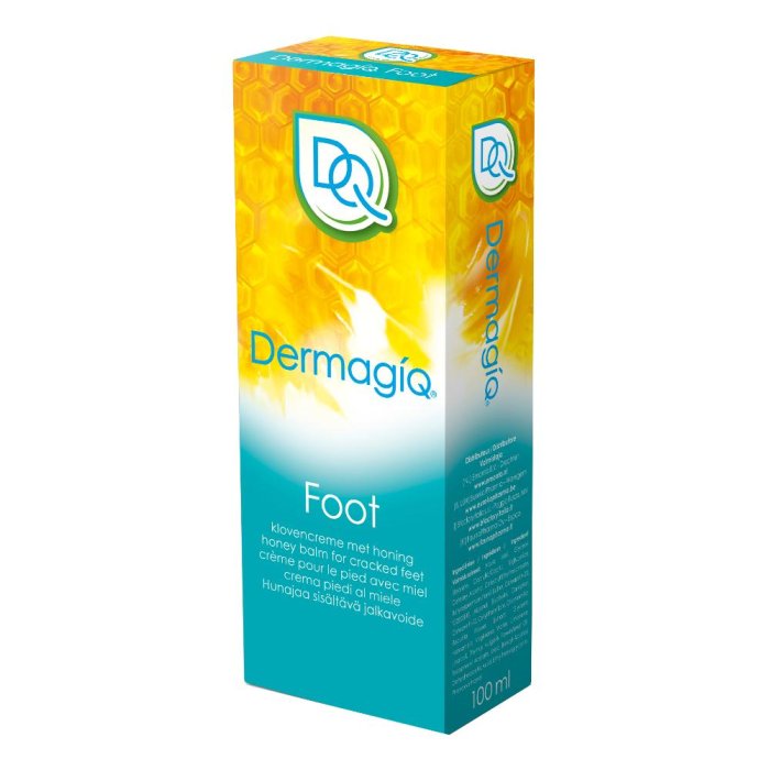 DERMAGIQ Foot Crema Piedi 100 ml – Trattamento Intensivo per Piedi Secchi e Screpolati con Miele Naturale Antibatterico