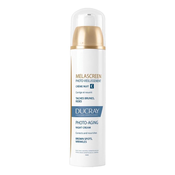 Melascreen Crema Notte Ducray 50 ml Trattamento Viso Antimacchie e Antirughe