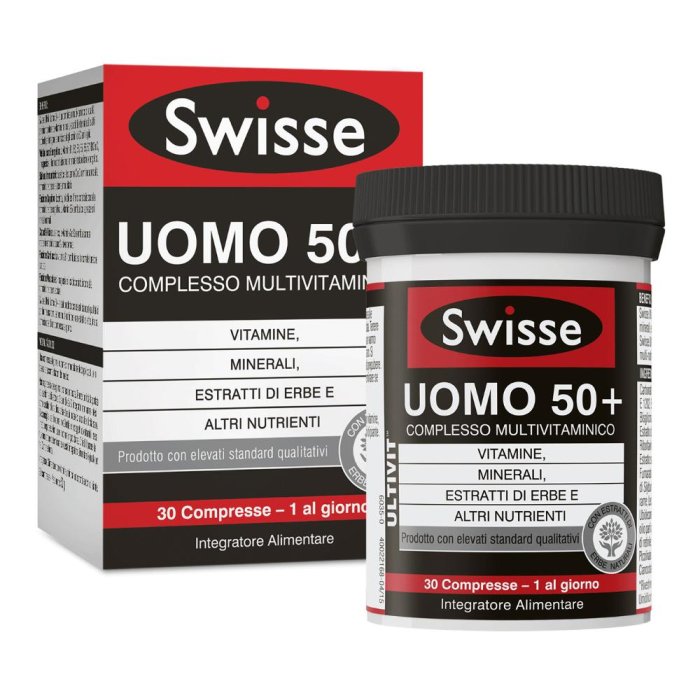  Swisse - Uomo 50+ - Multivitaminico Integratore Alimentare 30 Compresse