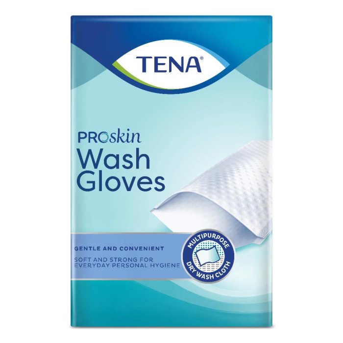 Tena ProSkin - Wash Glove Guanto per Igiene Monouso, 50 guanti