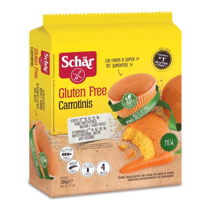 Schar  Dolci e Biscotti Carrotinis Tortine Morbide alla Carota 200 g