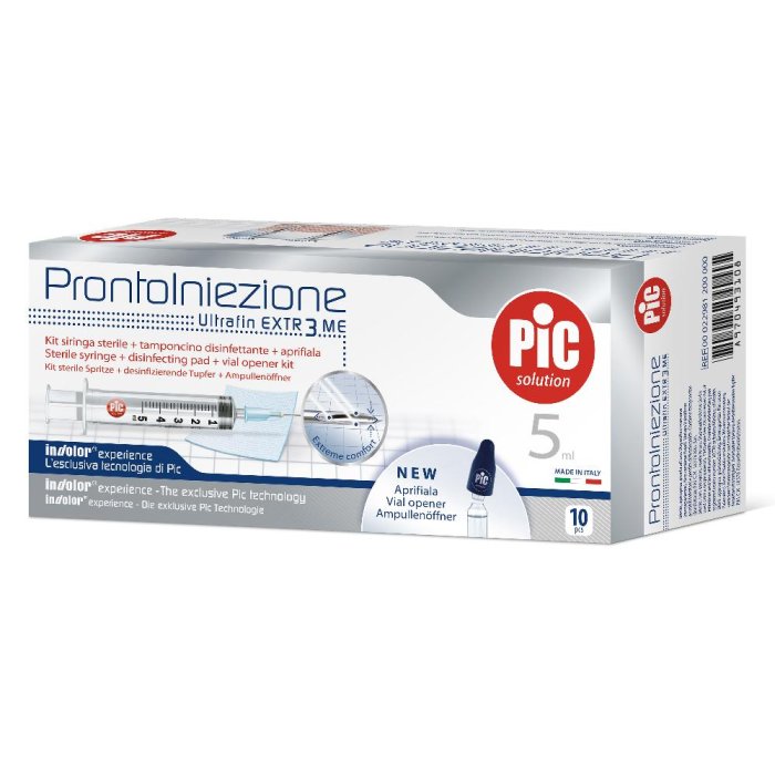 PikDare Pic Artsana Specialista delle Iniezioni Siringa 5 ml Ago g23x1 1/4 10 pz