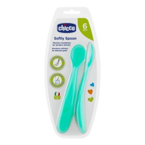  Chicco Cucchiaio Silicone 6m+ Boy 2 Pezzi