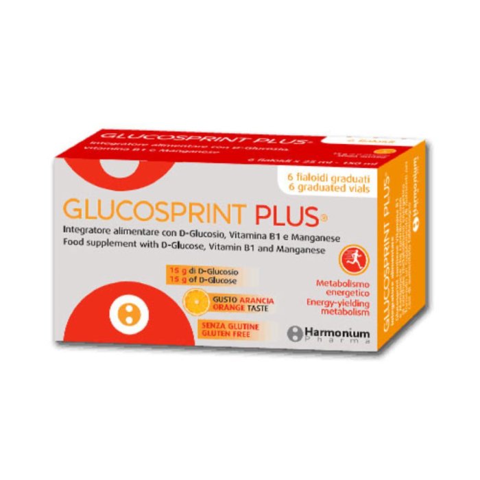 Harmonium Pharma Glucosprint Plus Arancia 6 Fialoidi Da 25 Ml
