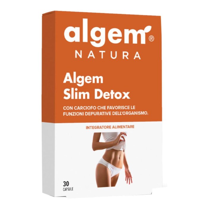 Algem Slim Detox 30 Capsule Integratore Detox Drenante e Depurativo per Dimagrimento e Benessere del Fegato